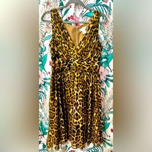 Silk Leopard Print Dress By Siegel Size 10